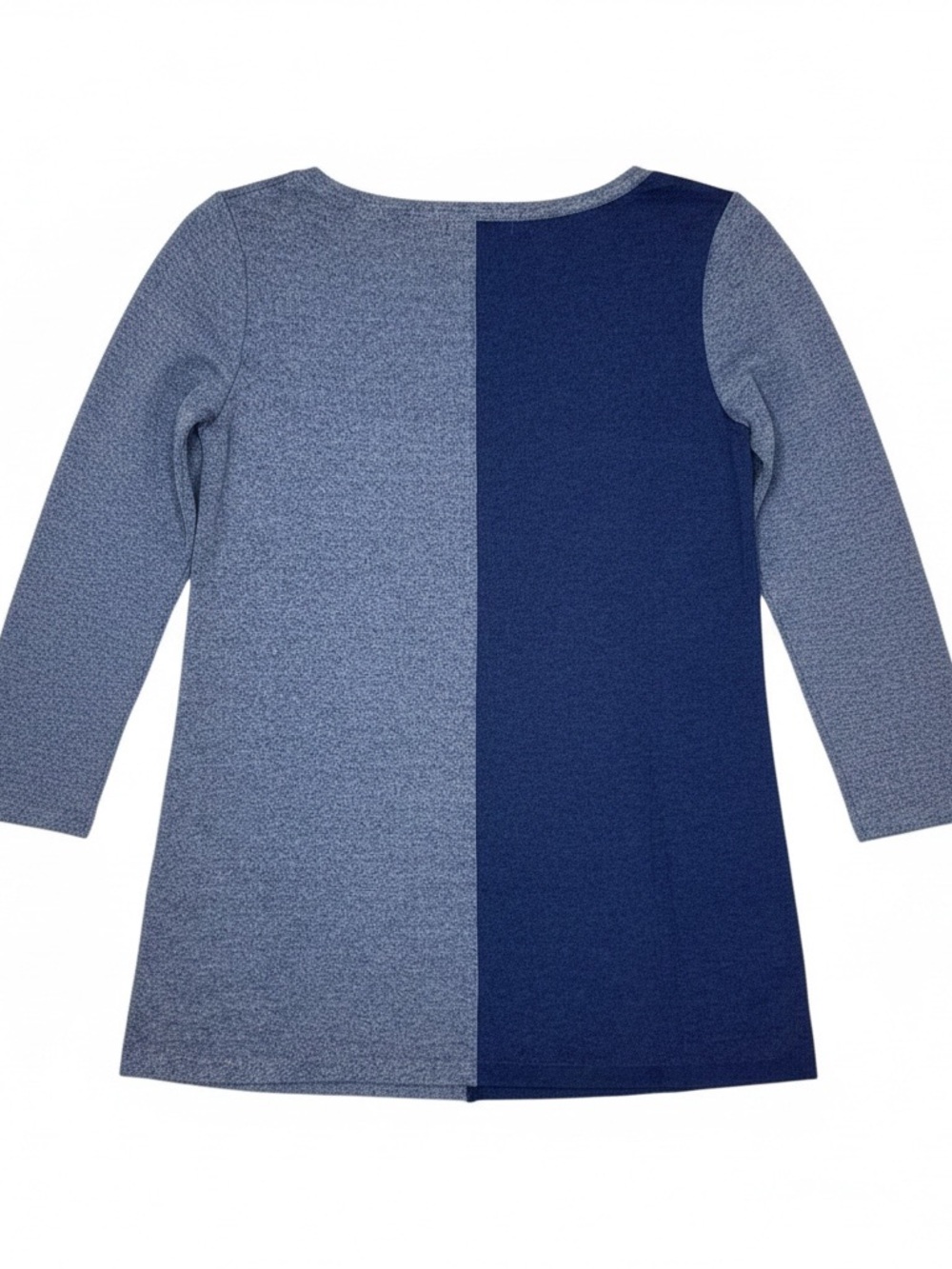 NIC+ZOE Blue & Heather Gray Colorblock Lightweight Sweater 3/4 Sleeve | EUC - Picture 2 of 5